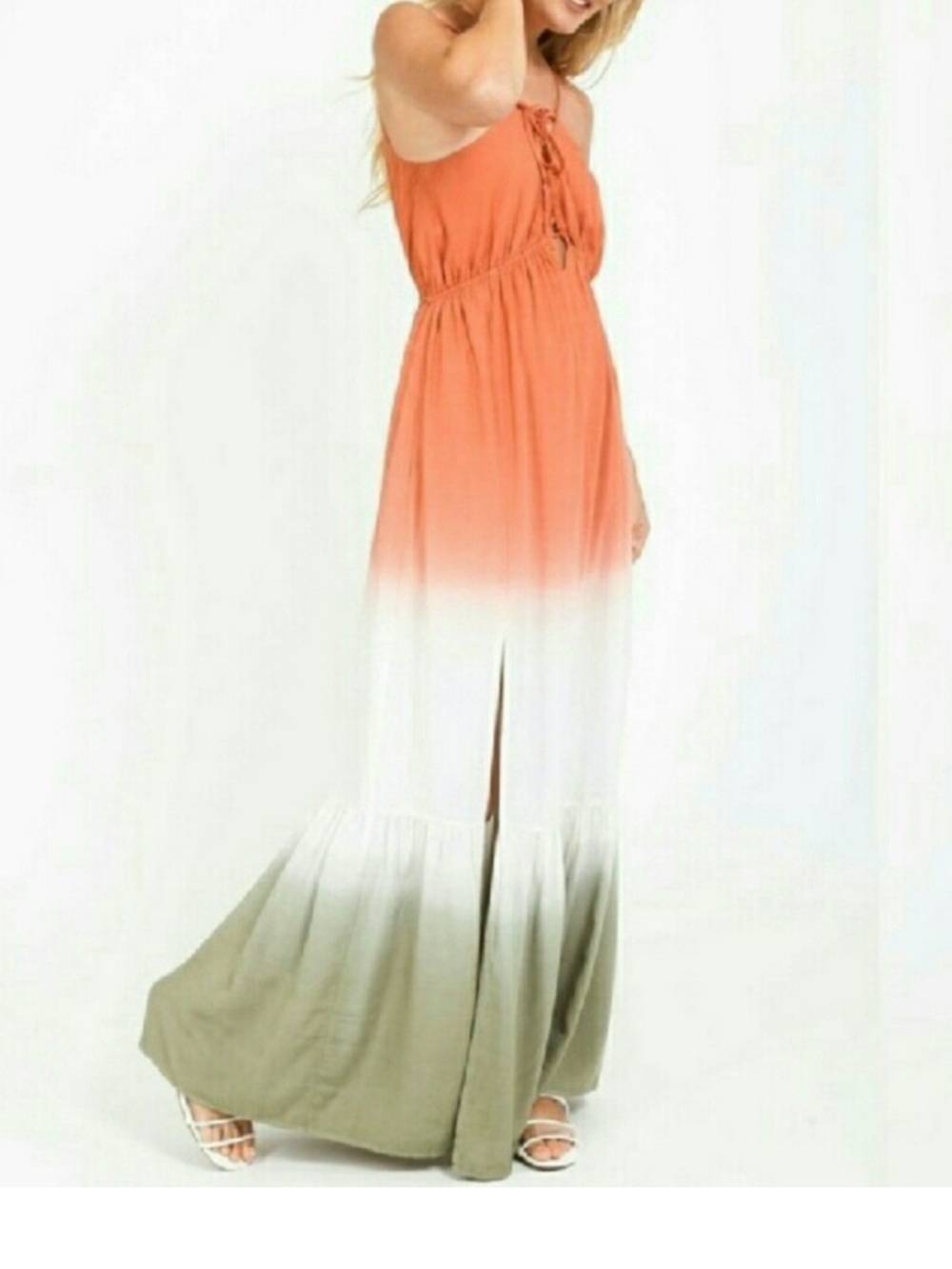 LoveRiche Women’s Sleeveless Tiered Hem Ombré Maxi Dress - Size M - Multi - NWT